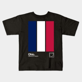 Ohio Flag #2 // Original Minimalist Artwork Poster Design Kids T-Shirt